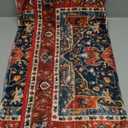 YJ.GWL Area Rug 2x3 Traditional Floral Print Door Mat, Distressed Boho Vintage Rugs Indoor Entrance Washable Rugs, Non Slip Carpet for Living Room Kitchen Bathroom, Red
