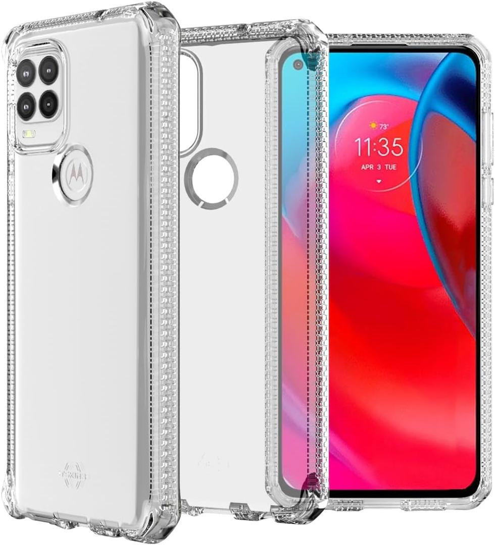 ITSKINS Spectrum // Clear Compatible with Motorola Moto G Stylus 5G, Protective Phone Case, Slim Hybrid Case, Anti-Yellowing, and Heavy Duty Shockproof Cover, Military Phone Case - Transparent