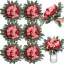 Zeyune 12 Bunches Wedding Bridesmaids Bouquets 144 Heads 7 Inch Artificial Rose Bouquets Silk Fake Flower Bulk with Stems for Valentine's Day Wedding Bridal Shower Home Party Decor(Rose Red)