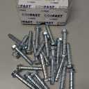 CONFAST LDC123 1/2" x 3" Zinc Plated Large Diameter Concrete Screw for Anchoring to Masonry, Brick or Block (25 per Box)