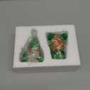 St Patricks Day Decorations Gnomes Figurines - 2Pcs Resin Irish Green Grid Hats Lucky Shamrock Saint Leprechaun for Home Office Table Decor