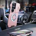 JAME for Samsung Galaxy S26 Ultra Case, Ring Holder Stand Kickstand, Slide Camera Cover with Screen Protector, Dual-Layer Shockproof Protective Magnetic Accessory Friendly S26 Ultra Phone Case, Pink