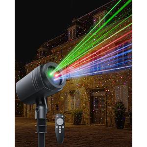 Enjoyedled Christmas Laser Lights Outdoor, RGB (Red, Green, Blue) Light Projector with RF Remote and Timer for Parties & Wedding, Brighter Projection Lights for Christmas, Holidays and Garden Decor