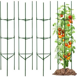 TCBWFY 4-Pack 63-Inch Adjustable Tomato Cages, Heavy-Duty Metal Plant Support Trellis for Garden and Pots, DIY Tomato Stakes, Height Adjustable 16 to 252 Inches