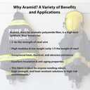 Flame Resistant Aramid Silver Coated Fabric 315GSM para Aramid 1500D Temperature Resistant Cut Resistant Fire Retardant (Silver Coated, 12 x 57)