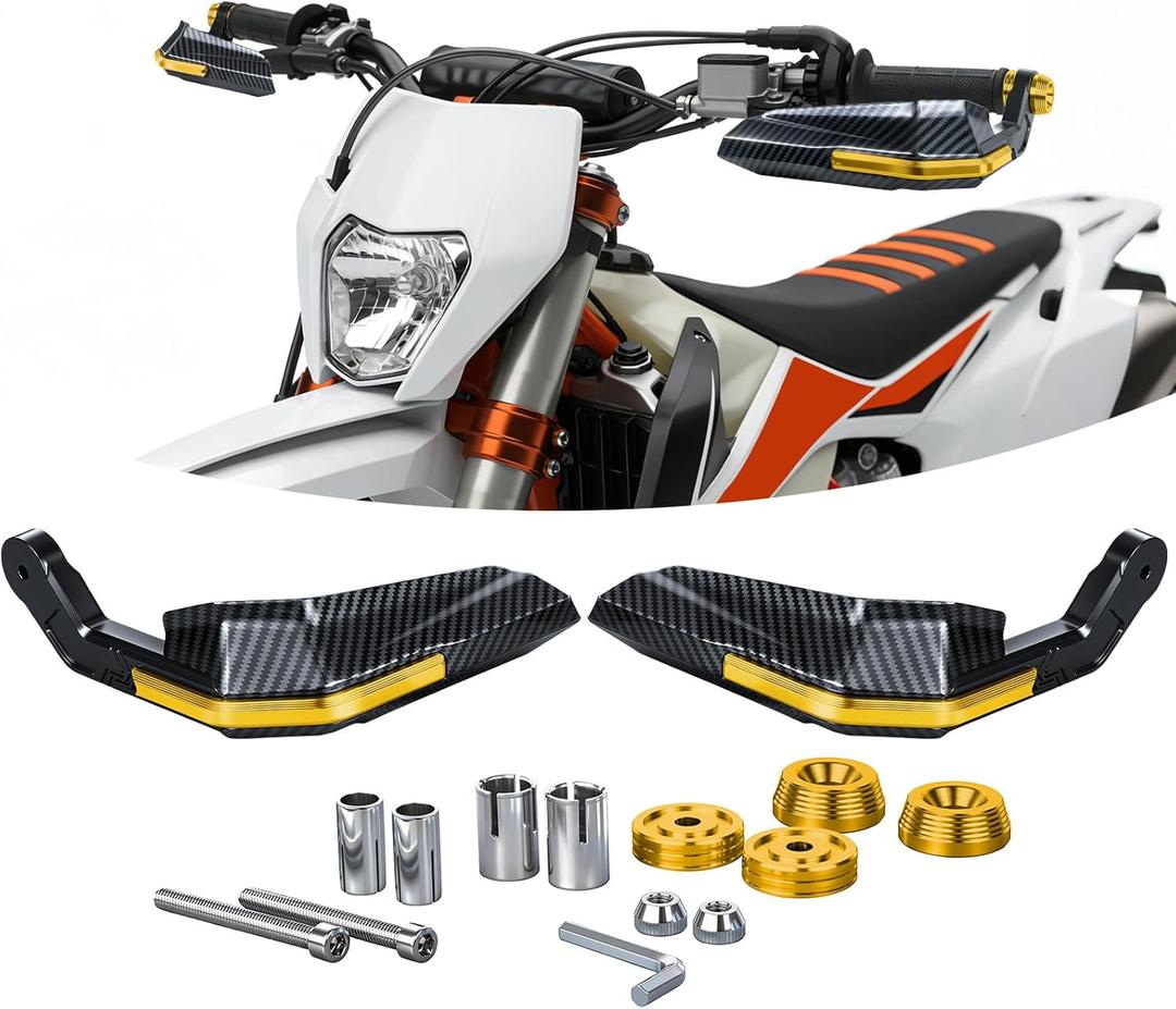 Dirt Bike Handguards, Aperture 0.66-0.83" Motorcycle Handlebars Guards Accessories Universalfor for CRF XR YZF XC KX 150 250 300 125 Motorcycle Ebike ATV Pit Bike Motocross Enduro MX,Gold