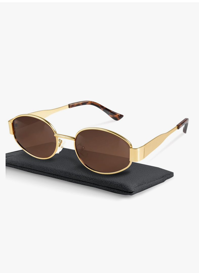 livho 2025 Trendy Oval Sunglasses - Stylish Polarized Shades for Everyday - Retro Metal Frames