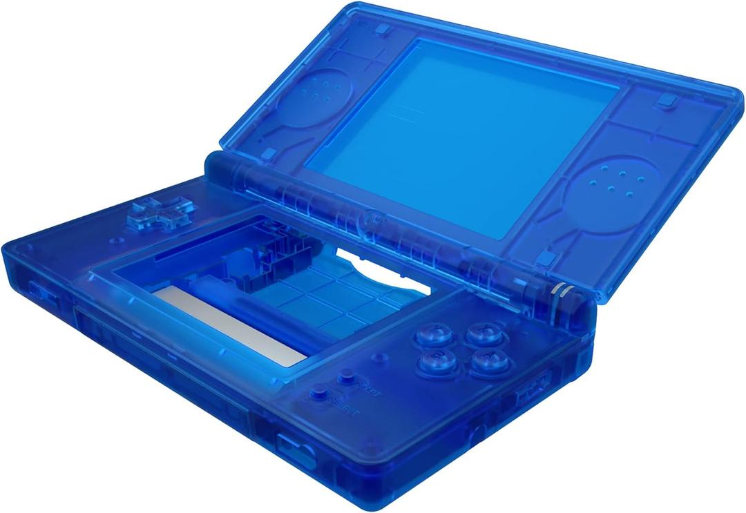 eXtremeRate Clear Blue Replacement Full Housing Shell for Nintendo DS Lite, Custom Handheld Console Case Cover with Buttons, Screen Lens for Nintendo DS Lite NDSL - Console NOT Included