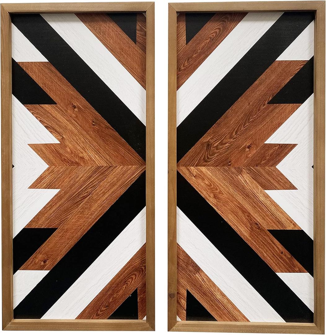 2 Pcs Western Aztec Wall Decor With Wood Framed, 20.9x9.8 Inch Wooden Southwestern Boho Wall Art, Native American Living Room Bedroom Guest Bathroom Rustic Decorations for Home 2 Pcs Western Aztec Wall Decor With Wood Framed, 20.9x9.8 Inch Wooden Southwestern Boho Wall Art, Native American Living Room Bedroom Guest Bathroom Rustic Decorations for Home