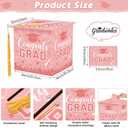 2 x Yisong Graduation Card Box 2026 with 30 Advice Wishes Cards Congrats Grad Cap Box with Real Tassel for Class of 2026 Graduation Party Decorations(Pink)