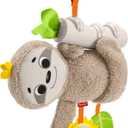 Fisher-Price Baby Toy Slow Much Fun Stroller Sloth, Travel Activity with Motion & Sensory Details for Newborns Ages 0+ Months