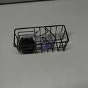 Sponge Holder Smile Face with Dish Cloth Hanger for Kitchen Sink, In-sink Caddy Organizer with Suction Cups & Adhesive Strips, Rustproof Sponge Rack for Soap, Brush, Scrubber - Black