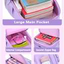 School Backpack for Teen Girls Bookbags Elementary High School Plaid Laptop Bags Women Travel Daypacks Purple Small