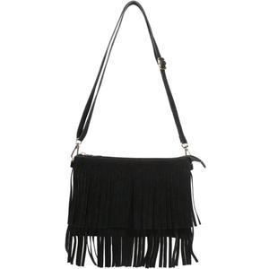OYOANGLE Women's Boho Suede Fringe Crossbody Bags