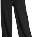 Trendy Queen Womens Wide Leg Fleece Lined Sweatpants Fashion Travel Pants, Medium