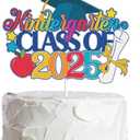 Kindergarten Class of 2025 We are So Proud of You Cake Decorations Graduation Congrats Grad Party Supplies Straight Outta Kindergarten Cake Topper Glitter Grad 2025 Happy Graduation (03) Set of 3