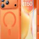 Stronger Magnetic & Shockproof for iPhone 17 Pro Max Case,Fit for MagSafe, with Screen Protector & Wrist Strap, Military-Grade Drop, Translucent Slim for iPhone 17 ProMax Case, Official Cosmic Orange