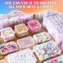 VTG Bead Organizer Box, 56 Pcs Small Plastic Containers with Lids and 3-Tier Stackable Storage Box, Clear Organizers for Jewelry Toys Craft Storage