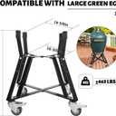 Heavy-Duty Rolling Cart Compatible with Large Big Green Egg Nest,Kamado Grill Nest, Locking Casters, Powder-Coated Steel Stand, Outdoor Green Egg Nest Grill Accessories with Easy Assembly