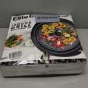 Elite Gourmet EMG-980BX Large Indoor Electric Round Nonstick Grill Cool Touch Fast Heat Up Ideal Low-Fat Meals Dishwasher Safe Includes Glass Lid, 14", Black (Granite)
