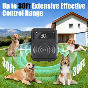 Anti Barking Device for Dogs  3 Adjustable Frequency (10-30kHz), 30 Ft Range, Rechargeable, Auto Bark Detection Black