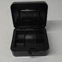 KYODOLED Medium Metal Cash Box with Combination Lock Safe and Money Tray for Security 7.87"x 6.30"x 3.54" Black