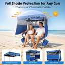 Suteck Double Camping Chair with Canopy, Oversized Double Chair with Umbrella, Folding Camping Loveseat w/2 Cooler Bag & Cup Holders for Camping Beach Fishing, Supports 660lbs