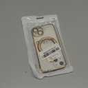 Case for iPhone 14 with Magnetic Stand [Compatible with MagSafe] [Full Camera Lens Protector] Luxury Plating Shockproof Clear Phone Case for iPhone 14 6.1", Titanium Gold