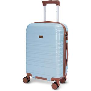 20 Inch Carry on Luggage 22x14x9 Airline Approved Blue PC Hardside YKK ZipperedDouble Spinner Wheels Lightweight Suitcase TSA Lock Travel for Men and Women