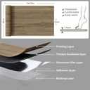 Freshtour Vinyl Flooring Roll, Wood Grain Peel and Stick Floor Tiles 23.6"x 118"/19 Sq.Ft, Wear-Resistant and Waterproof Vinyl Plank Flooring for Bedroom Living Room Kitchen RV Office, Brown