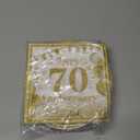 40PCS 70TH ANNIVERSARY BIRTHDAY PARTY SUPPLIES, INCLUDE 20 DESSERT PLATES, 20 NAPKINS, USED FOR WHITE GOLD ANNIVERSARY BIRTHDAY PARTY DECORATION