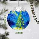 Starry Night Stained Glass Ornament, Christmas Ornaments  Christmas Tree Ornament, Holiday Decor, Xmas Stocking Stuffers, Gift Idea, Gifts for Art Lover, Coworker, Friend, and Family - Xmas Tree