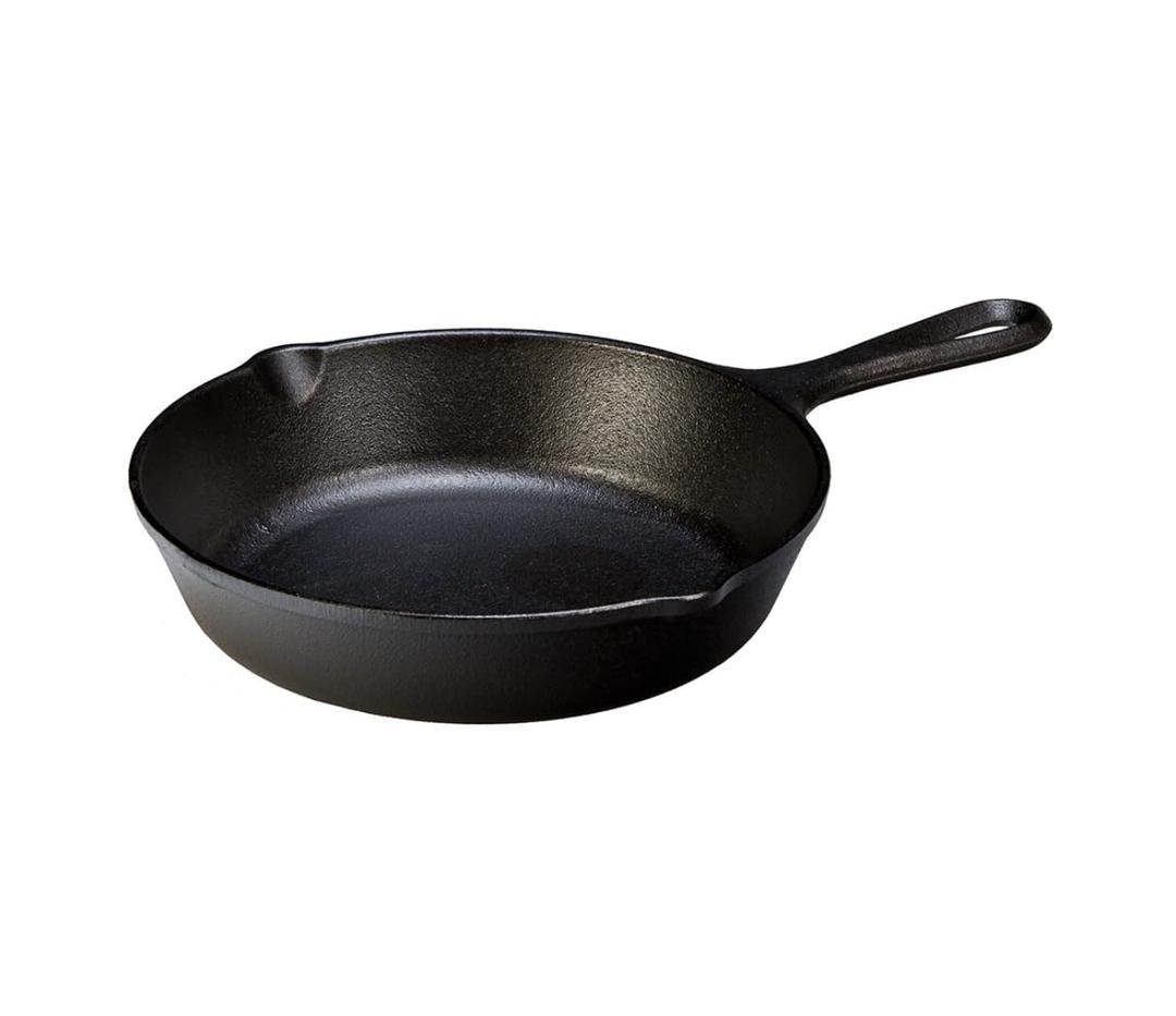 Lodge 8 Inch Cast Iron Pre-Seasoned Skillet Signature Teardrop Handle - Use In The Oven, On The Stove, On The Grill, Or Over A Campfire, Black