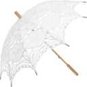 Lace Parasol Umbrella Vintage Wedding Bridal Lace Umbrella for Decoration Photo Tea Party 32 Inch Adult Size