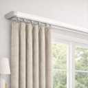 Silent Curtain Track Ceiling Mount 6'/8'/10'/12'/15', Wide 1.7" White Aluminum track Curtains Rail Set, Bedroom/Window/Hotel Drop Ceiling Curtains Tracks (without curtains & hooks) Single track 6ft