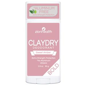 ClayDry Bold Sweet Amber Deodorant Zion Health 2.8 oz Stick (2.8 Ounce (Pack of 1)
