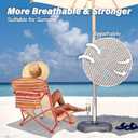 Beach Chairs for Adults 2 Pack,Heavy Duty Folding Low Back Camping Chairs w/Cooler Bag,Mesh Back,Cup Holder & Storage Bag,Compact Sling Chair for Lawn,Picnic,Travel,Orange Strip, Small
