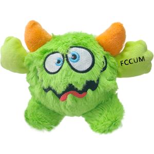 FCCUM Squeaky Plush Dog Toy Ball, Dental Care, Skin-Friendly and Soft and Relieve Stress, Dog Training Interactive Pet Cute Plush Fashionable Toy Ball (Green, Large)