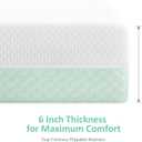 Dourxi Crib Mattress, Dual Sided Comfort Memory Foam Toddler Bed Mattress, Triple-Layer Breathable Premium Baby Mattress for Infant and Toddler w/Removable Outer Cover - White&Green