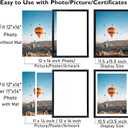 JCJMY 12x16 Picture Frame Black with 11x14 Mat, Display Photo 11x14 with Mat or 12 x 16 Without Mat, Wall Hanging Large Frame with Plexiglass, Black