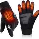 Rechargeable Electric Heated Gloves with Soft Warm Fleece & Display, Anti-Slip Grip, Perfect for Outdoor Work/Skiing/Hunting/Cycling, Christmas