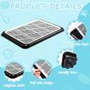 Mifoci Dog Pee Pad Holder Potty Tray Portable Dog Litter Box Toilet Training for Indoor Outdoor Small Medium Large Pet Puppy(Black,25.59 x 18.9 Inches,1 Pcs)