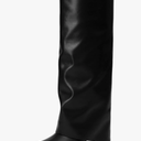 Modatope Knee High Boots Women Fold Over Knee High Boots Chunky High Heels Long Boots Zipper Pointed Toe Dress Tall Boots for Women 7.5