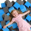24PCS Foam Cubes 5"x5"x5"- Foam Pit Blocks Set, Soft Stacking Blocks for Indoor Games,Trampolines, Gymnastics, Parkour & Action Sport (Dark Blue and Dark Grey)
