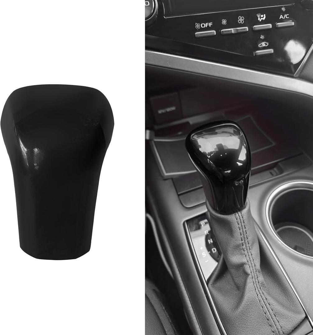 Car Gear Shift Knob Cover, Shift Lever Cover, Car Accessories Gear Shift Knob Cover Trim Protector Cap Compatible with Camry 2018-2025 Corolla 2019-2024 (Black)