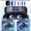3D VR Headset, Virtual Reality 3D VR Glasses, Anti-Blue Light Adjustable 3D Headset Helmets for iPhone or Android Compatible with 4.5” to 6.7” inch with Controller(Black)