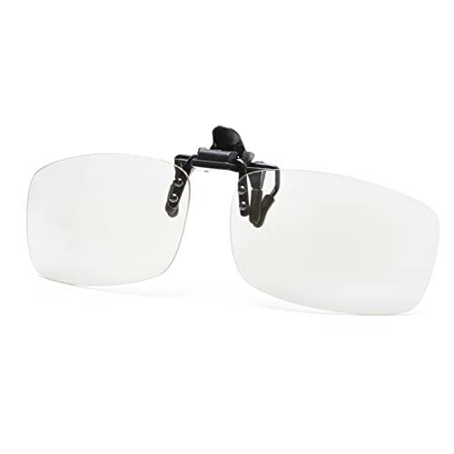 Riwissipa Reading Glasses Clip On and Flip Up Blue Light Blocking Magnifying Glasses Magnifiers Lenses Readers for Unisex (Transparent, 3.5)