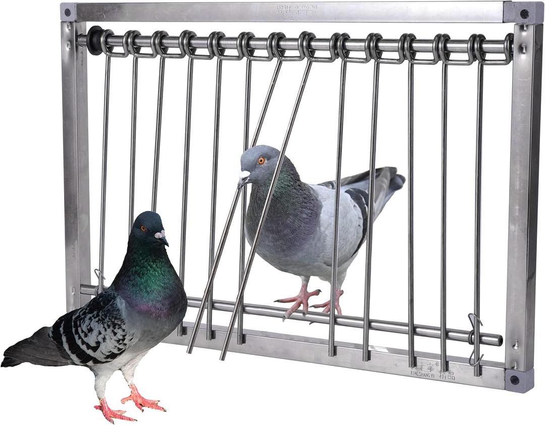 1PC Bird Cages Pigeon Trap Door Stainless Steel Wire Bars Frame Entrance U-Trap for Pigeon Birds House Door (39 * 26 cm)