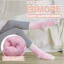 EBMORE Womens Fuzzy Socks Slipper Fluffy Cozy Comfy Cabin Plush Warm Winter Sleep Home Soft Socks (Pink/White Series/Grey/Beige)