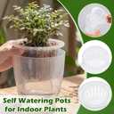 9 Pcs 3 Each of 5'', 6.5'', 7'' Clear Self Watering Plant Pots, Transparent African Violet Pots with Drainage Holes Plastic Wick Flower Planters for Indoor Flowers, Spider Plant, Orchid Pot